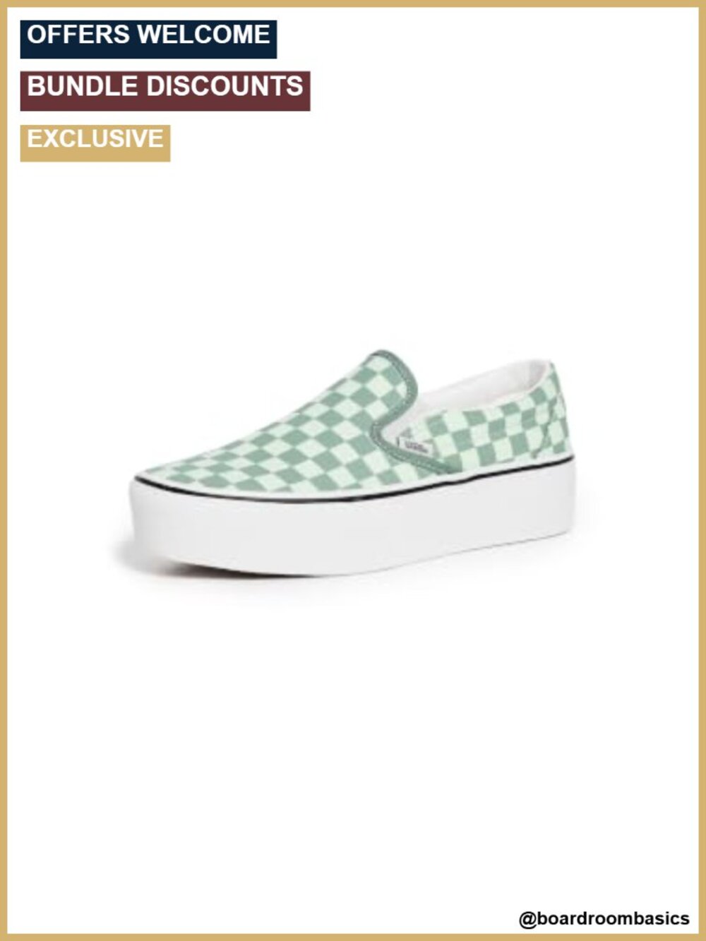 Vans Classic Slip-on Stackform Platform Sneakers Canvas Pull-on Shoes